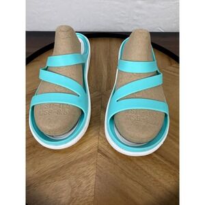 Reel‎ Legends Aqua Blue Sandals Women's Size 10 EU 41 Two Strap Comfort Slides